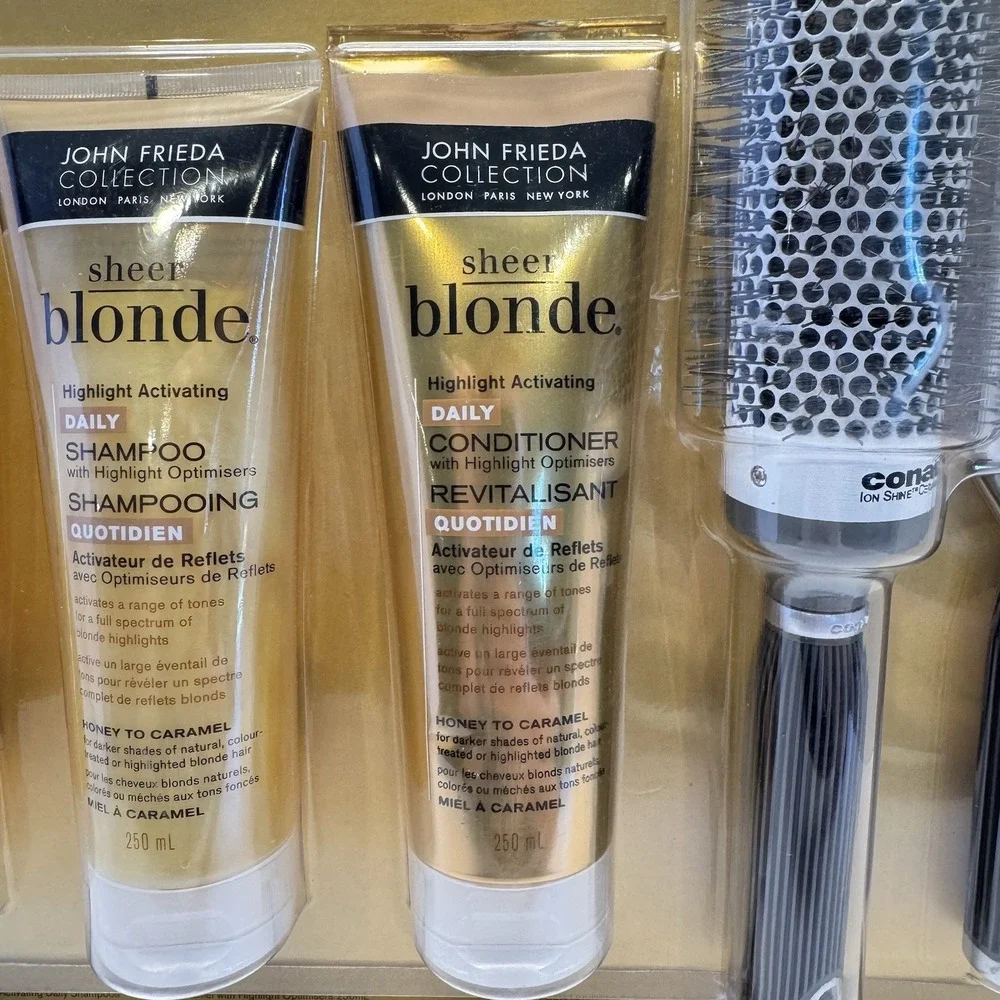 John‎ Frieda Sheer Blonde Highlight Activating CONAIR Gift Set Y2K NOS
